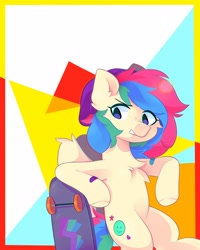 Size: 2000x2500 | Tagged: safe, artist:tater, oc, oc only, oc:360, pegasus, pony, female, hat, high res, mare, skateboard, solo, wings
