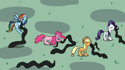 Size: 1920x1080 | Tagged: safe, artist:platinumdrop, applejack, pinkie pie, rainbow dash, rarity, earth pony, pegasus, pony, unicorn, g4, black vine, request