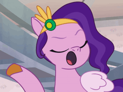 Size: 1200x900 | Tagged: safe, screencap, pipp petals, pegasus, pony, clip trot, g5, my little pony: tell your tale, spoiler:g5, spoiler:my little pony: tell your tale, spoiler:tyts01e07, animated, eyes closed, female, gif, head shake, mare, no, pipp petals is not amused, reaction image, solo, unamused