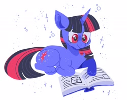 Size: 2048x1616 | Tagged: safe, artist:pastacrylic, twilight sparkle, pony, unicorn, g4, book, simple background, solo, unicorn twilight, white background