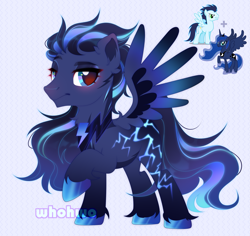 Size: 2569x2428 | Tagged: safe, artist:whohwo, princess luna, soarin', alicorn, pegasus, pony, g4, base used, ear fluff, eyelashes, female, fusion, high res, hoof polish, makeup, male, mare, stallion