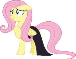 Size: 3820x3000 | Tagged: safe, artist:cloudy glow, fluttershy, pegasus, pony, g4, scare master, .ai available, black dress, clothes, dress, high res, little black dress, simple background, solo, transparent background, vector