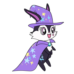 Size: 1600x1600 | Tagged: safe, artist:platinumdrop, trixie, g4, accessory swap, cape, character to character, clothes, hat, jewelpet, luea, request, simple background, solo, the great and powerful, transformation, transparent background, trixie's cape, trixie's hat