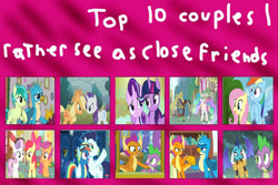 Size: 1024x686 | Tagged: safe, artist:mariosonicfan16, apple bloom, applejack, discord, fluttershy, gallus, princess celestia, princess ember, rainbow dash, rarity, sandbar, scootaloo, smolder, soarin', spike, starlight glimmer, sweetie belle, twilight sparkle, alicorn, pony, father knows beast, g4, gauntlet of fire, keep calm and flutter on, look before you sleep, to where and back again, couple, cutie mark crusaders, female, friendshipping, gay, lesbian, male, ship:dislestia, ship:emberspike, ship:flutterdash, ship:gallbar, ship:rarijack, ship:scootabelle, ship:scootabloom, ship:soarindash, ship:spolder, ship:sweetiebloom, ship:twistarlight, shipping, smollus, straight, top 10, twilight sparkle (alicorn)