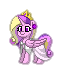 Size: 63x76 | Tagged: safe, artist:dematrix, alicorn, pony, canterlot wedding 10th anniversary, pony town, clothes, crown, cute, dress, ear piercing, female, jewelry, mare, piercing, pixel art, regalia, simple background, solo, tiara, transparent background