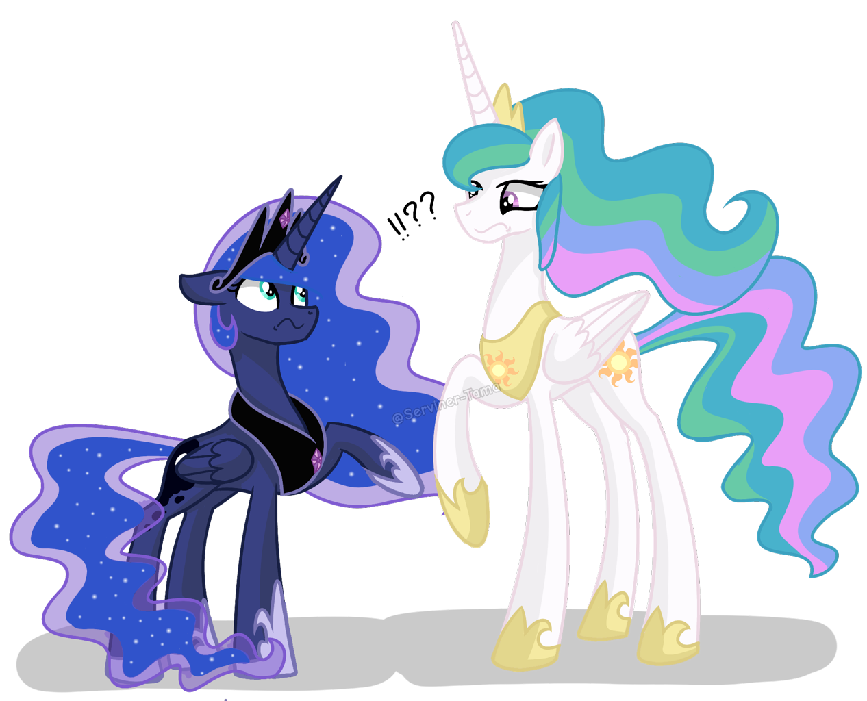 Где луна и селестия. Luna and Celestia body swap. Селестия и Луна. Принцесса Селестия и Луна.