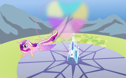 Size: 1920x1200 | Tagged: safe, artist:mattbas, princess cadance, alicorn, pony, g4, .svg available, crystal empire, female, flying, solo, vector