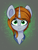 Size: 2400x3200 | Tagged: safe, artist:stravy_vox, oc, oc only, oc:littlepip, pony, unicorn, fallout equestria, abstract background, alternate hairstyle, big horn, bust, clothes, eye clipping through hair, female, hair over one eye, high res, horn, jumpsuit, looking at you, mare, portrait, smiling, smiling at you, solo, vault suit