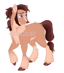 Size: 2629x3005 | Tagged: safe, artist:gigason, oc, oc:nutmeg spice, earth pony, pony, high res, male, obtrusive watermark, offspring, parent:feather bangs, parent:swoon song, simple background, solo, stallion, transparent background, watermark
