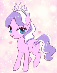 Size: 460x594 | Tagged: safe, artist:pasikon, diamond tiara, earth pony, pony, g4, cute, diamondbetes, female, filly, foal, heart, solo