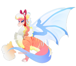 Size: 4331x3776 | Tagged: safe, artist:ryrxian, oc, oc only, draconequus, chest fluff, draconequus oc, simple background, solo, transparent background, wings