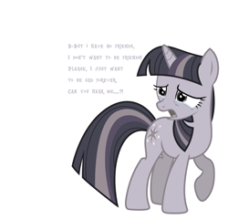 Size: 2390x2294 | Tagged: safe, artist:wardex101, twilight sparkle, pony, unicorn, g4, crying, discorded, discorded twilight, high res, sad, simple background, text, twilight tragedy, unicorn twilight, white background