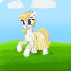 Size: 8000x8000 | Tagged: safe, artist:edenpegasus, oc, oc only, pony, unicorn, absurd resolution, clothes, cloud, female, grass, grass field, mare, scenery, solo, windmill