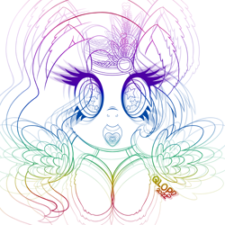Size: 2006x2006 | Tagged: safe, artist:qlop, pipp petals, pegasus, pony, g5, abstract background, blushing, candy, drugs, eyes open, female, food, happy, high res, jewelry, mare, mdma, music, not candy, open mouth, princess, psychedelic, rainbow, raver, regalia, smiling, solo, starry eyes, wingding eyes