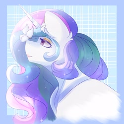 Size: 3000x3000 | Tagged: safe, artist:mikkybun, princess celestia, alicorn, butterfly, pony, g4, butterfly on nose, high res, insect on nose, missing accessory, profile, solo