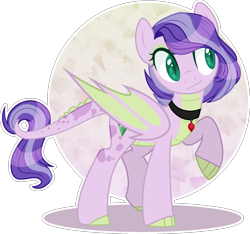 Size: 1885x1764 | Tagged: safe, artist:stormcloud-yt, oc, oc:clarity diamond, dracony, dragon, hybrid, base used, choker, female, interspecies offspring, mare, offspring, parent:rarity, parent:spike, parents:sparity, raised hoof, simple background, transparent background, wings
