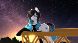 Size: 5516x3056 | Tagged: safe, artist:stormcloud-yt, oc, pegasus, pony, base used, clothes, female, hair over one eye, mare, pegasus oc, solo, stars