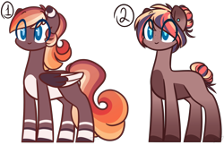 Size: 1900x1231 | Tagged: safe, artist:purplegrim40, oc, oc only, earth pony, pegasus, pony, colored hooves, duo, ear piercing, earth pony oc, eye clipping through hair, female, mare, pegasus oc, piercing, simple background, smiling, transparent background, wings