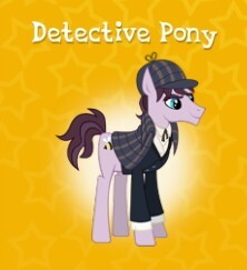 Size: 222x243 | Tagged: safe, gameloft, natural deduction, earth pony, pony, g4, detective, male, sherlock holmes, stallion