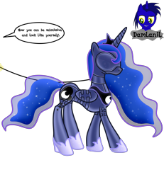 Size: 3840x4154 | Tagged: safe, alternate version, artist:damlanil, princess luna, alicorn, pony, g4, bdsm, blindfold, bodysuit, bondage, bondage mask, boots, bound wings, catsuit, clothes, collar, comic, commission, corset, crown, ethereal mane, female, gag, galaxy mane, gimp suit, high heels, hood, hoof shoes, horn, horn ring, implied princess celestia, jewelry, latex, latex boots, latex suit, leash, mare, muzzle gag, necklace, regalia, ring, rubber, shiny, shiny mane, shoes, show accurate, simple background, solo, speech bubble, suit, text, transparent background, vector, wings