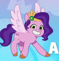 Size: 720x735 | Tagged: safe, screencap, pipp petals, pegasus, pony, g5, my little pony: tell your tale, spoiler:g5, spoiler:my little pony: tell your tale, a, bean mouth, cropped, female, mare, meme, solo, wow! glimmer