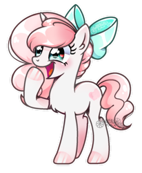 Size: 1017x1235 | Tagged: safe, artist:helithusvy, oc, oc:sweetheart, pony, unicorn, base used, bow, commission, female, green eyes, hair bow, horn, mare, pink hair, simple background, solo, transparent background, unicorn oc