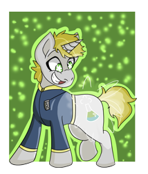 Size: 2041x2384 | Tagged: safe, artist:hiddenfaithy, oc, oc only, oc:misty sparks, pony, unicorn, fallout equestria, fallout equestria: uncertain ties, cutie mark, cutiespark, foal, high res, old art, semi-transparent, simple background, solo