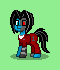 Size: 60x70 | Tagged: safe, artist:dematrix, oc, oc:subject-001, cyborg, earth pony, pony, robot, robot pony, pony town, green background, male, picture for breezies, pixel art, simple background, solo, stallion