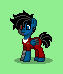 Size: 63x74 | Tagged: safe, artist:dematrix, oc, oc:subject-003, cyborg, pegasus, pony, robot, robot pony, pony town, clothes, green background, male, picture for breezies, pixel art, simple background, solo, stallion