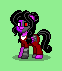 Size: 62x71 | Tagged: safe, artist:dematrix, oc, oc:subject-004, cyborg, pegasus, pony, robot, robot pony, pony town, clothes, female, green background, mare, picture for breezies, pixel art, simple background, solo