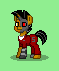 Size: 59x71 | Tagged: safe, artist:dematrix, oc, oc:subject-005, cyborg, pony, robot, robot pony, unicorn, pony town, clothes, green background, male, picture for breezies, pixel art, simple background, solo, stallion