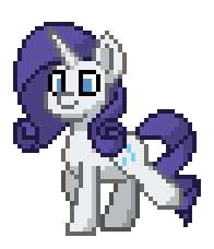 Size: 196x228 | Tagged: safe, artist:twilyisbestpone, derpibooru exclusive, rarity, pony, unicorn, pony town, g4, animated, blinking, cute, female, gif, mare, pixel art, raribetes, simple background, smiling, solo, transparent background, trotting, trotting in place, walk cycle, walking