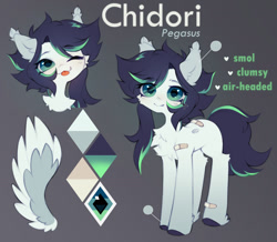 Size: 1280x1114 | Tagged: safe, artist:astralblues, oc, oc only, oc:chidori, pegasus, pony, female, mare, reference sheet, solo, tongue out