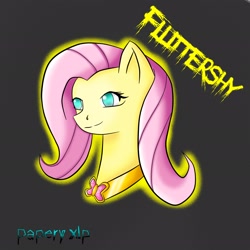 Size: 2048x2048 | Tagged: safe, artist:papery xlp, fluttershy, pegasus, pony, g4, bust, high res, solo