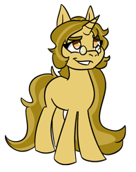 Size: 798x1012 | Tagged: safe, artist:hiddenfaithy, oc, oc only, oc:biege, pony, unicorn, colored, flat colors, glasses, long mane, simple background, solo, standing, transparent background