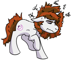 Size: 1074x884 | Tagged: safe, artist:hiddenfaithy, oc, oc only, oc:winter, pony, unicorn, bed hair, commission, floppy ears, grumpy, simple background, sleepy, solo, transparent background, walking, wavy mouth