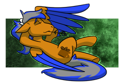 Size: 1888x1255 | Tagged: safe, artist:hiddenfaithy, oc, oc only, oc:sierra, pegasus, pony, colored wings, colored wingtips, commission, crossed legs, hooves behind head, leaning back, lying down, on back, pegasus oc, resting, side view, simple background, solo, spread wings, transparent background, wings