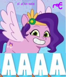 Size: 738x859 | Tagged: safe, editor:horsesplease, pipp petals, pegasus, pony, g5, my little pony: a new generation, a, aaaaaaaaaa, bean mouth, caption, cyrillic, expand dong, exploitable meme, history, image macro, insanity, internal screaming, meme, pain, russian, solo, suffering