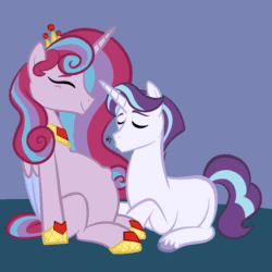 Size: 2048x2048 | Tagged: safe, artist:chelseawest, oc, oc only, oc:frosted diamond, oc:mi amore ruby heart, alicorn, pony, unicorn, alicorn oc, animated, belly button, cute, eyes closed, female, fetus, gif, glowing, glowing horn, happy, high res, hoof on belly, horn, husband and wife, magic, magic aura, male, multiple pregnancy, oc x oc, ocbetes, offspring, offspring shipping, offspring's offspring, outie belly button, parent:oc:frosted diamond, parent:oc:glimmering shield, parent:oc:mi amore rose heart, parent:oc:mi amore ruby heart, parents:oc x oc, petalverse, pregnant, shipping, siblings, sitting, straight, triplets, unicorn oc, uterus, whistling, wings, x-ray