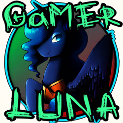 Size: 1000x1000 | Tagged: safe, artist:yugovostok, princess luna, alicorn, pony, gamer luna, g4, bust, clothes, female, mare, simple background, solo, white background