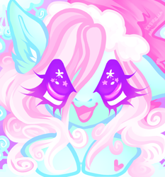 Size: 2000x2149 | Tagged: safe, artist:kittenhijnx, minty, earth pony, pony, a very minty christmas, g3, :d, anime eyes, christmas, curly hair, curly mane, ear fluff, face, female, hat, high res, holiday, hoof heart, icon, mare, open mouth, open smile, pastel, pink mane, santa hat, smiling, solo, sparkly eyes, wingding eyes