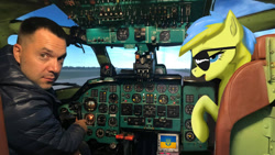 Size: 1120x630 | Tagged: safe, anonymous artist, oc, oc:ukraine, human, pony, arestovich, irl, nation ponies, op is a duck, op is trying to start shit, photo, plane, ponified