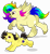 Size: 8800x9474 | Tagged: safe, artist:rainbowtashie, oc, oc:rainbow tashie, oc:tommy the human, alicorn, hippogriff, pony, alicorn oc, beak, birb, butt, child, claws, colt, commissioner:bigonionbean, female, foal, galloping, hippogriffied, horn, male, mare, missing cutie mark, plot, running, simple background, species swap, transparent background, wings, writer:bigonionbean