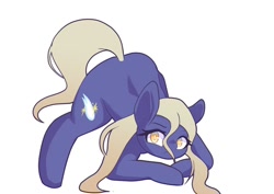 Size: 1024x724 | Tagged: safe, artist:sc_kis_rko, oc, oc only, earth pony, pony, face down ass up, female, jack-o challenge, mare, meme, simple background, solo, white background