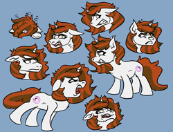 Size: 2000x1526 | Tagged: safe, artist:hiddenfaithy, oc, oc only, oc:winter, pony, unicorn, angry, art dump, blind, commission, expressions, simple background, yelling