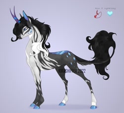 Size: 1000x908 | Tagged: safe, artist:dementra369, crystal pony, hybrid, kirin, pony, concave belly, crystallized, fit, gem, leonine tail, muscles, slender, solo, tail, thin, thin legs