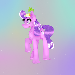 Size: 1500x1500 | Tagged: safe, artist:kathepart, screwball, earth pony, pony, fanfic:daughter of discord, g4, hat, propeller hat, purple eyes, raised hoof, solo, swirly eyes