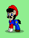 Size: 59x76 | Tagged: safe, artist:dematrix, earth pony, pony, pony town, cap, clothes, facial hair, green background, hat, male, mario, mario's hat, moustache, nintendo, pixel art, ponified, simple background, solo, stallion, super mario bros.