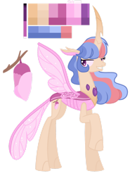 Size: 1280x1727 | Tagged: safe, artist:monochrome-sunsets, oc, changepony, hybrid, g4, female, interspecies offspring, offspring, parent:princess celestia, parent:thorax, parents:thoralestia, simple background, solo, transparent background