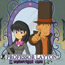 Size: 2431x2448 | Tagged: safe, artist:thebrokencog, octavia melody, human, g4, crossover, hershel layton, high res, humanized, mirror, professor layton